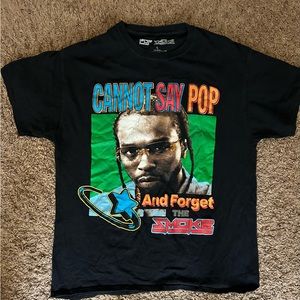 Pop Smoke "Cannot Say Pop And Forget The Smoke” Black  Tee Multi Graphic Large